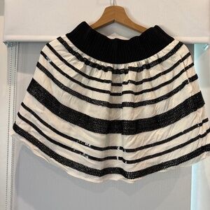 Anthro Maeve black white skirt with pockets